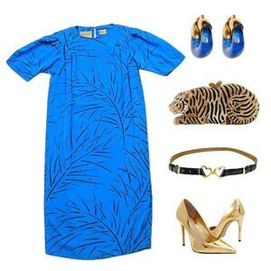 Vintage blue dress short